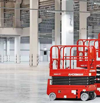 Scissor lifts in the warehouse