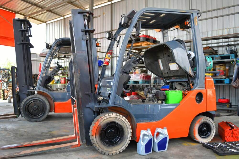 Forklifts currently undergoing maintenance