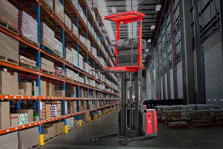 order picker working within the warehouse